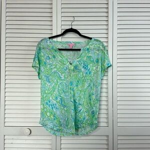 NWT Lilly Pulitzer Duval top pool blue any fins possible S